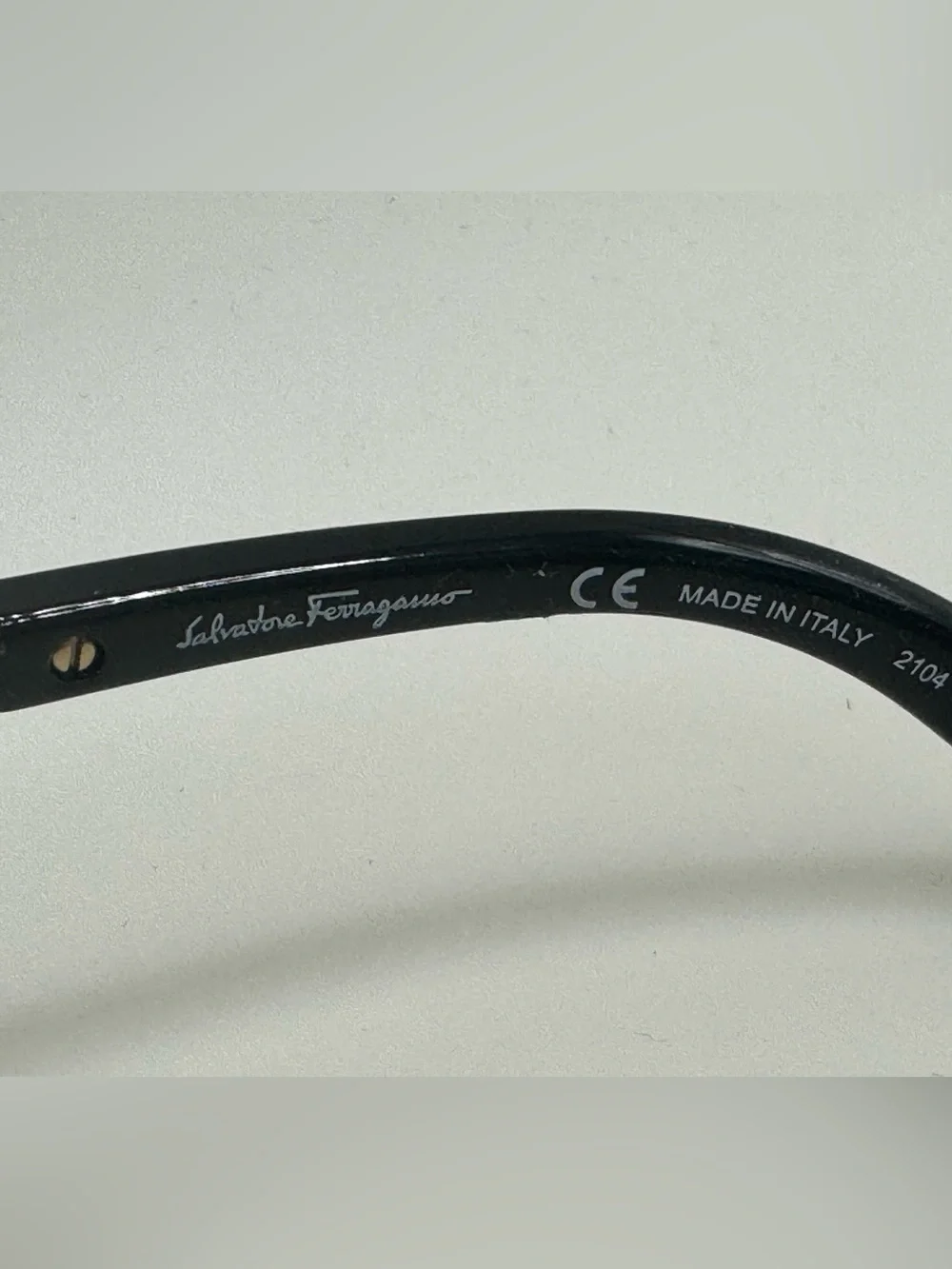 Salvatore Ferragamo SF74SLA Black Gold Logo Sunglasses Oversized Butterfly
